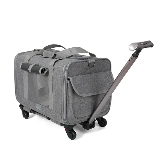 2024 Luxury Airline Approved Trolley Expandable Mesh Travel Pet Carrier Bag for Cats Dogs and Small Animals