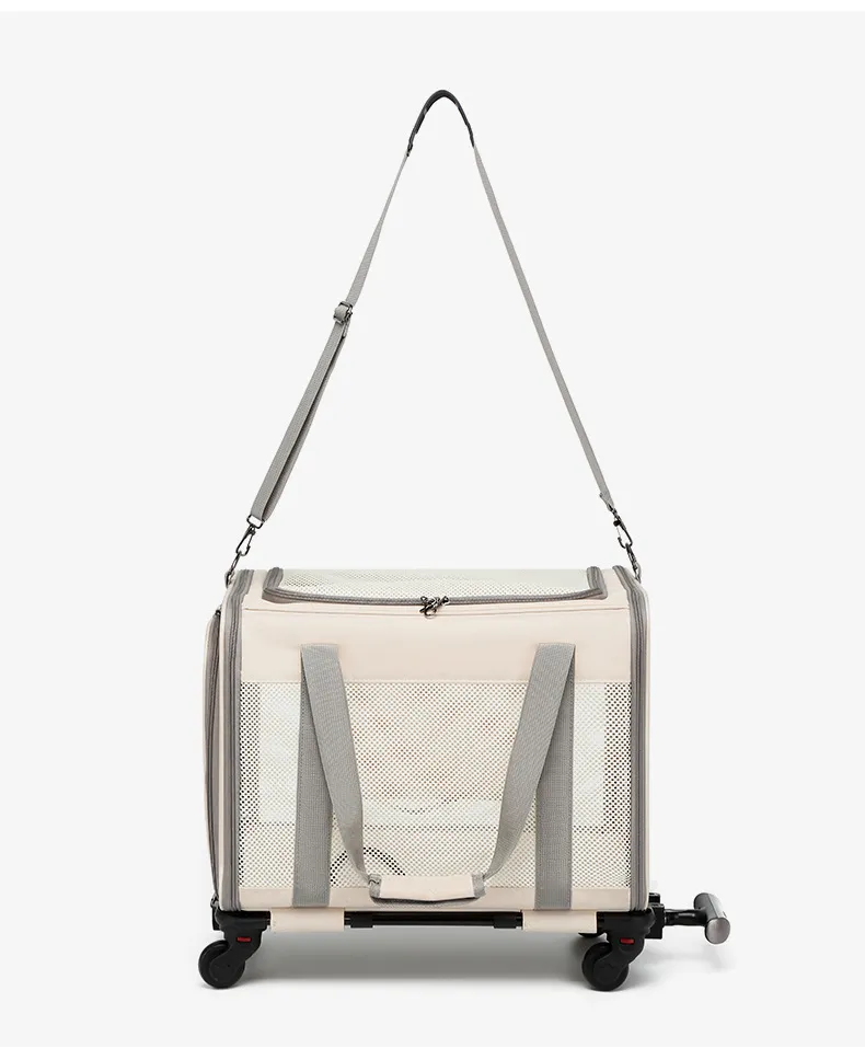 Large-Capacity Trolley Pet Carrying Bag Breathable Dog Bag Foldable Trolley Breathable Cat Shoulder Bag