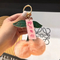Wholesale Cute Fruit Cherry Plush POM POM Keyrings Real Rex Rabbit Fur Fluffy Accessories Car Keychain Toys Backpack Pendent