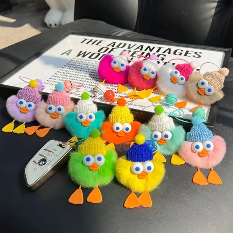Promotional Gift Car Key Handbag Accessories Gift Key Ring Custom Cute Cartoon 3D Plush Keychain