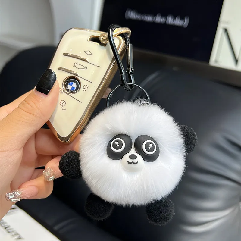New Soft and Cute Rabbit Red Panda Pendant Personalized Rabbit Hair Car Keychain