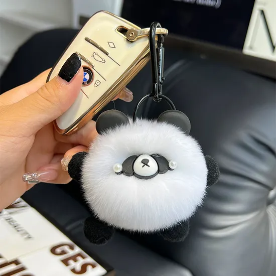 New Soft and Cute Rabbit Red Panda Pendant Personalized Rabbit Hair Car Keychain