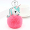 Fur Ball Horse Keychain Pompom Rabbit Fur Ball Key Chain Fluffy Car Pendant Bag Charm Gift Plush Fur Keychain