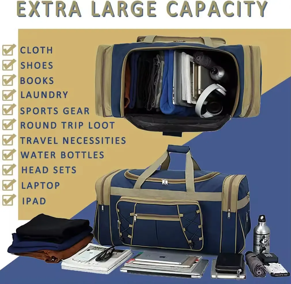 Custom 60L Water Resistant Convertible Tote Tactical Shoulder Sport Duffel Hiking Bag