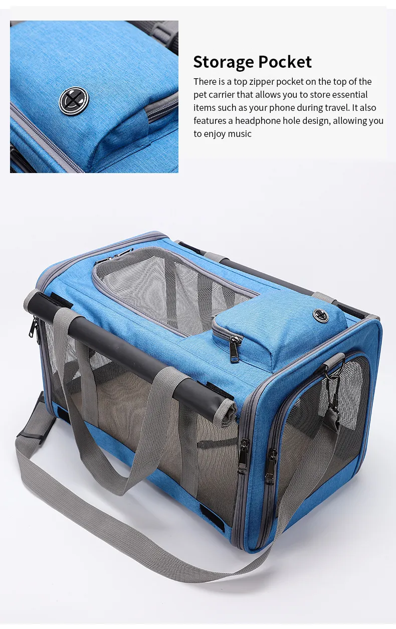 Portable Pet Outdoor Travel Products Soft Sided Foldable Breathable Small Dog Cat Puppy Carrier Sling Bag