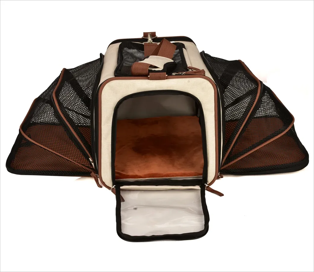 Pet Stroller with Detachable Carrier Pet Trolley Carrier with Wheels Expandable Bag