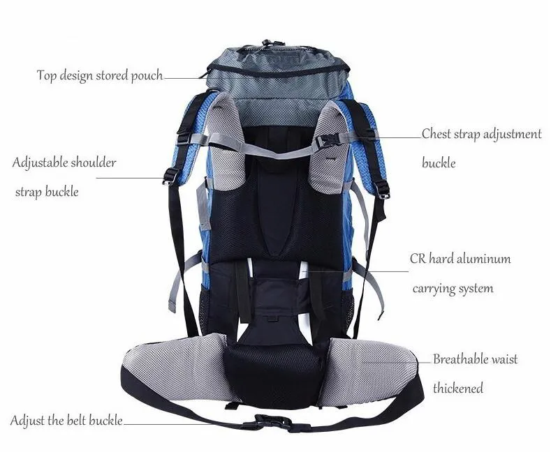 Factory Custom Outdoor Sports Waterproof Mountaineering Backpack Camping Hiking Backpack