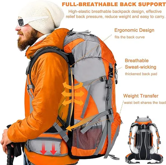 OEM Custom High Quality Waterproof Outdoor Multifunction Camping Backpack for Travelling Hiking Backpack Camping Bag