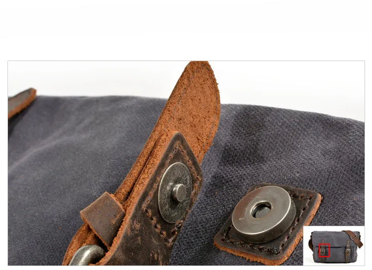 Men Photography Casual Shoulder Bag Oil Wax Canvas Genuine Leather Bag DSLR Camera Bag