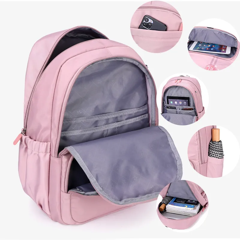 Factory Customized Primary and Secondary School Backpacks for Girls Simple and Large Capacity Backpacks