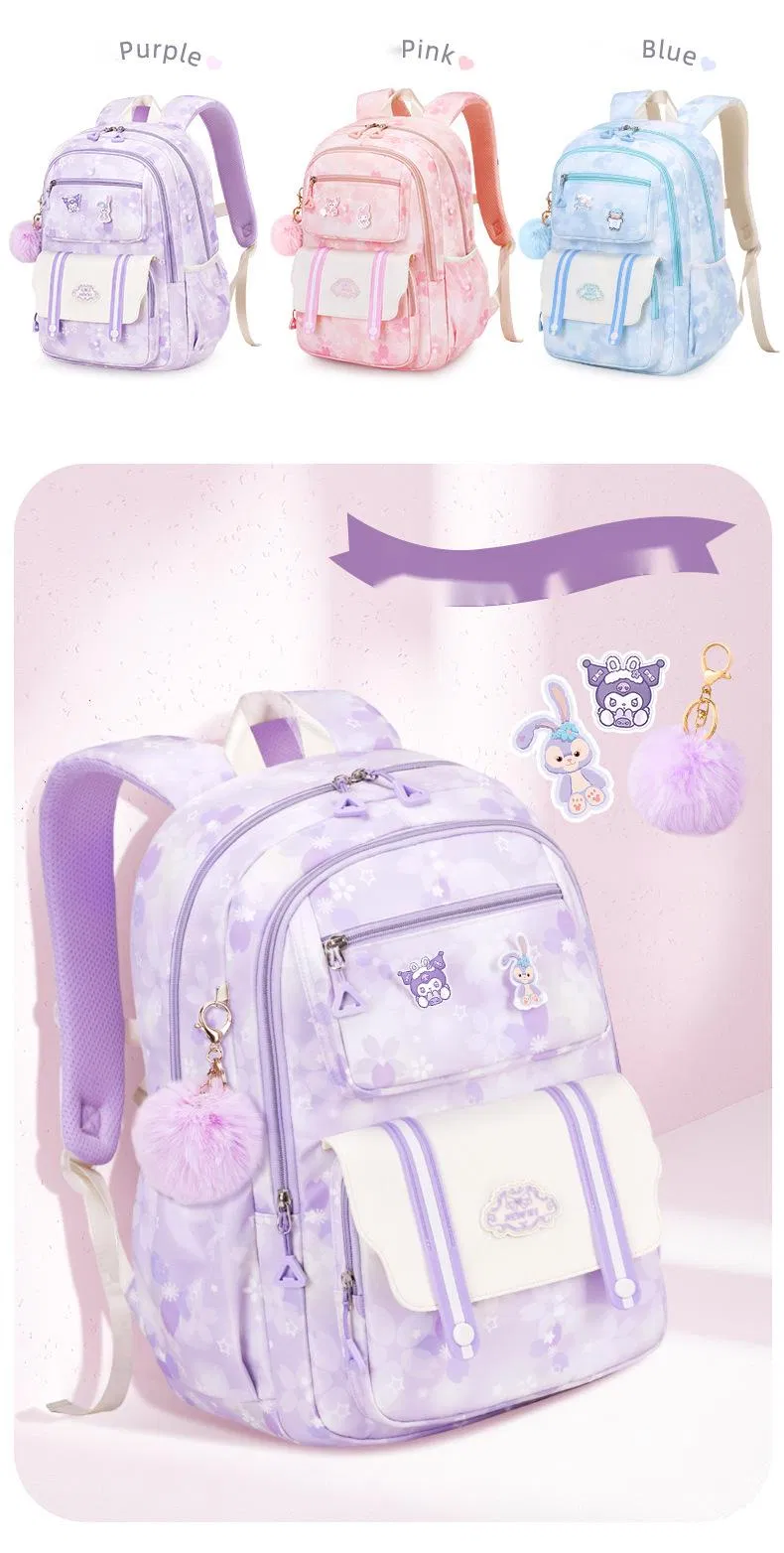 2024 New Children&prime;s Cute Elementary School Backpack with Large Capacity for Girls