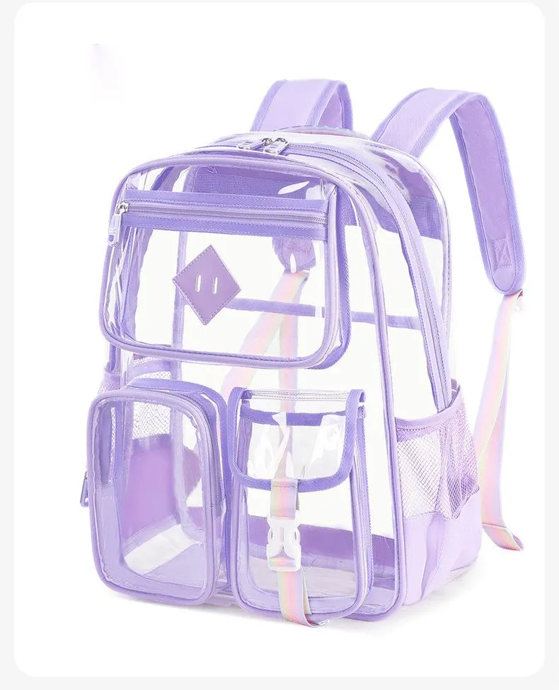 Transparent Backpack Waterproof Large Capacity Elementary School Backpack