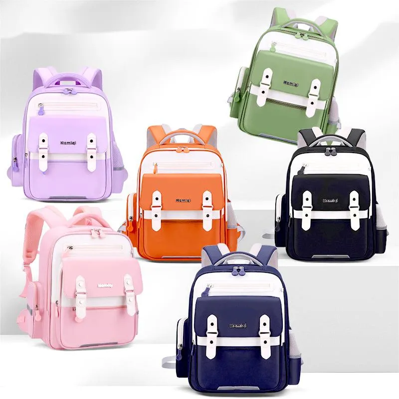 2024 New Primary School Backpack Children&prime;s Oxford Cloth Load-Reducing Wear-Resistant Lightweight Backpack