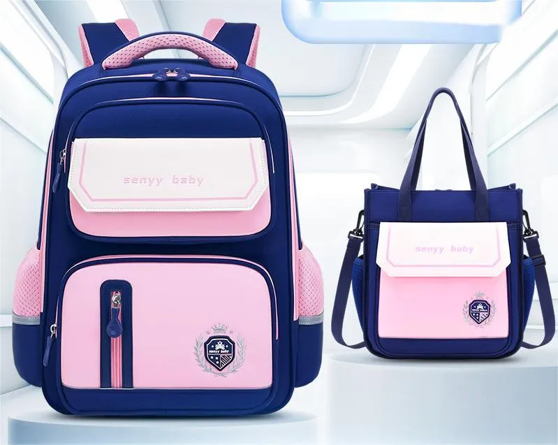 2024 New Primary School Schoolbag Children&prime;s Shoulder Anti Splashing Large Capacity Oxford Schoolbag
