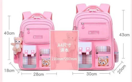 New Elementary School Backpack for Girls with Lightweight and Load Reducing Plaid Backpack F