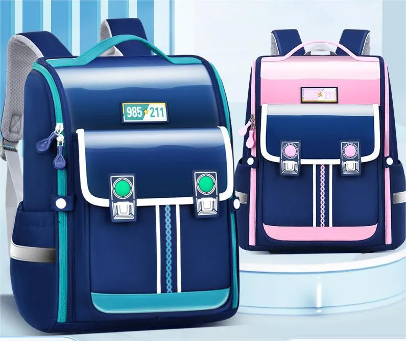 2024 Factory Customized Primary School Children&prime;s School Bag Backpack to Reduce Load Oxford Lightweight Water Splashing
