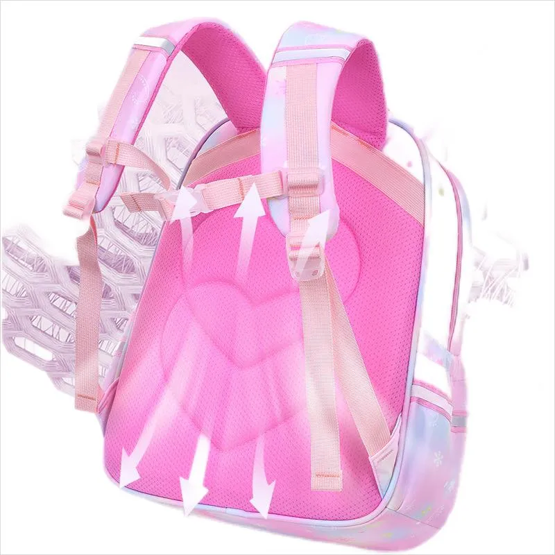 New Primary School School School Backpack Girls&prime; Large Capacity Load Reducing and Breathable Backpack