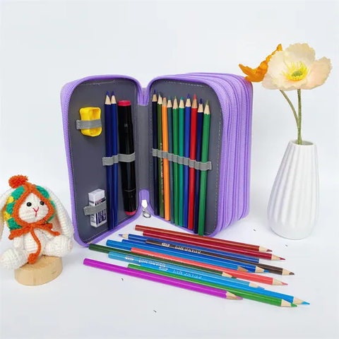 Large Capacity PU Pencil Case 72 Color Student Pencil Case Stationery Box Art Drawing Pencil Case