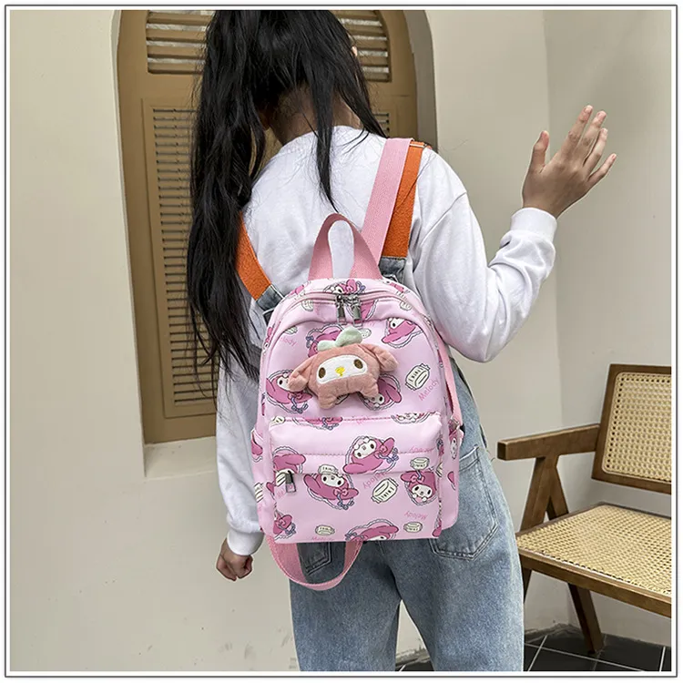 New Children Cartoon Exquisite Doll School Backpack with Large Capacity Nylon Printing Creative Backpack