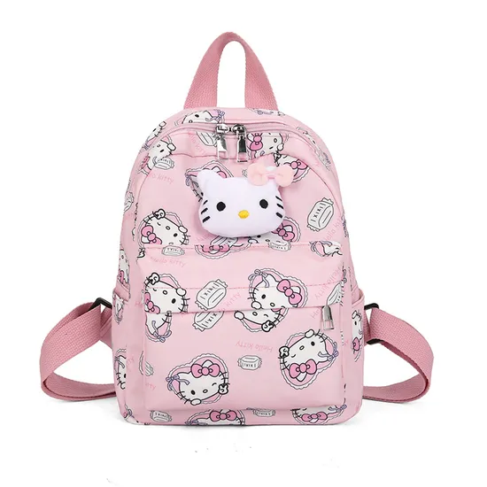 New Children Cartoon Exquisite Doll School Backpack with Large Capacity Nylon Printing Creative Backpack