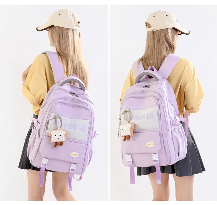 Retro High School Student Junior High School Student Backpack for Women Korean Sytle Backpack for Men Large Capacity Travel Backpack