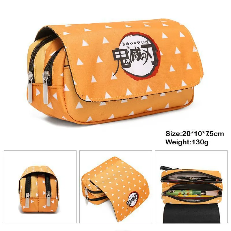 Double Layered Pencil Case with Large Capacity Cartoon Stationery Storage Box for Elementary School Students Pencil Pouch