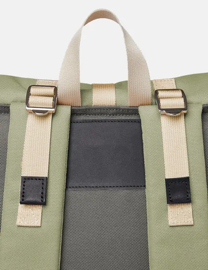 Unisex Vintage Style Rolltop Backpack Custom RPET Polyester Outdoor Sports Pack Business School Bag