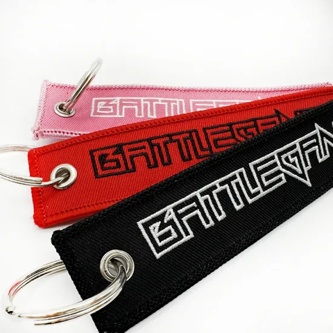 High Quality Custom Handmade Embroidery Woven Keychain Tag Woven Keychain with Your Own Logo