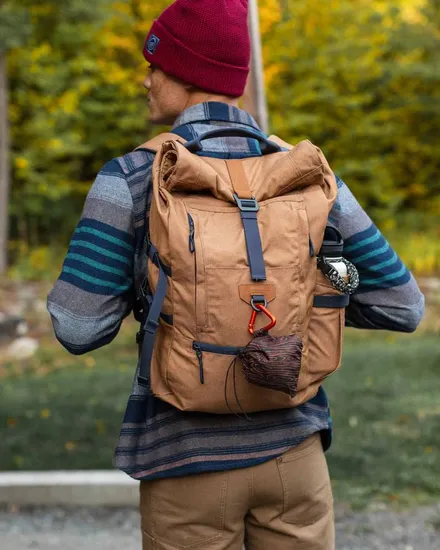 Fashion Expandable Roll Top Laptop Backpack Lightweight Daypack Backpack