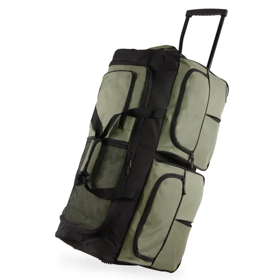 Unisex Polyester Duffel Travel Bag with Zipper Closure Stylish National Style for Business Travel Trips