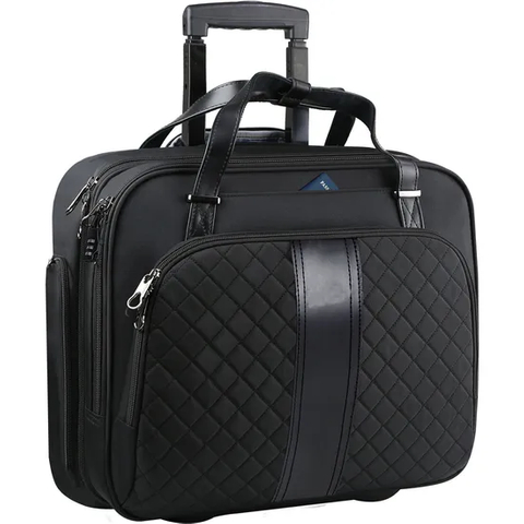 Oxford Rolling Laptop Bag Premium Wheeled Briefcase Fits up to 17.3 Inch Laptop Overnight Roller Case