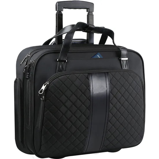 Oxford Rolling Laptop Bag Premium Wheeled Briefcase Fits up to 17.3 Inch Laptop Overnight Roller Case