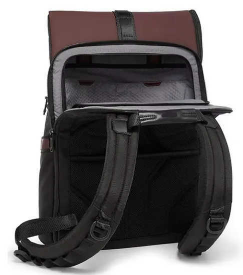 Business Laptop Backpack Waterproof High Tech Daypack with PU Leather USB Charging Port Travel Backpack