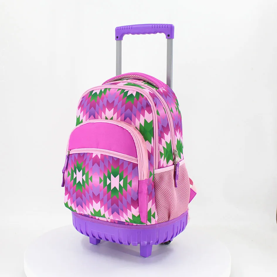 High Quality Fashion Printed Trolley Bag Multicolor Backpack OEM Printed Shopping Trolley Bag for Girls