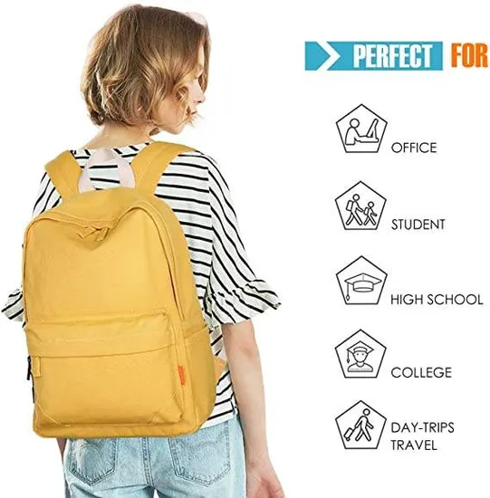 Canvas Travel Students School Durable Weekender Rucksack Laptop Bags Anti Theft Notebook Backpack