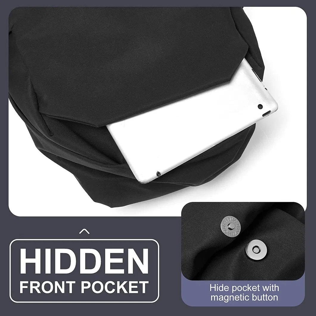 Popular High Quality Business Waterproof Large Capacity Black Simple Laptop Student Backpack