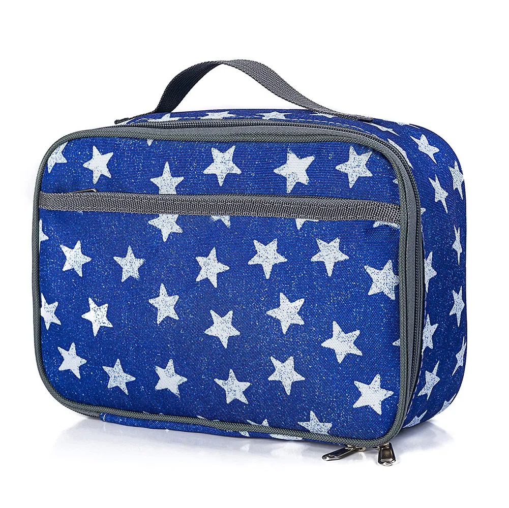 Hot Sale Factory Blue Oxford Camouflage Thermal Insulation Student Skill Lunch Bag
