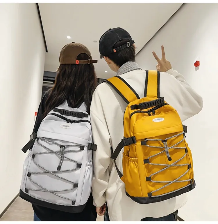 Retro Trendy Large Capacity Backpack Sports Hiking Outdoor Mountaineering Lightweight Travel Backpack