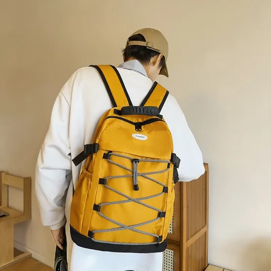 Retro Trendy Large Capacity Backpack Sports Hiking Outdoor Mountaineering Lightweight Travel Backpack