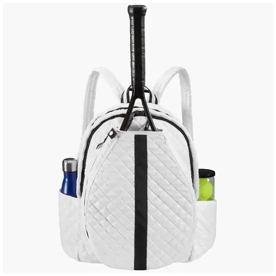 Customized PU Waterproof Pickleball Bag for Outdoor Sports Training, Large Capacity White Portable Tennis Bag