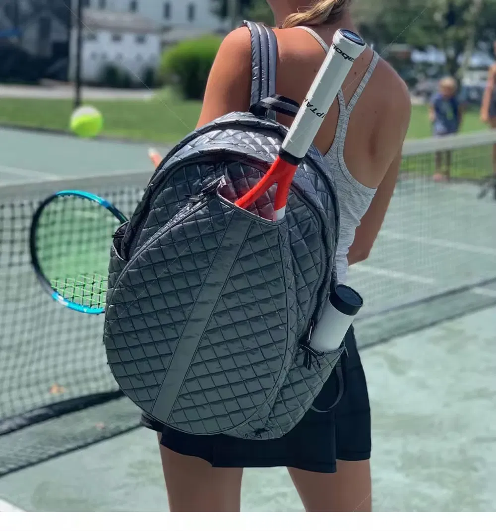 Customized PU Waterproof Pickleball Bag for Outdoor Sports Training, Large Capacity White Portable Tennis Bag