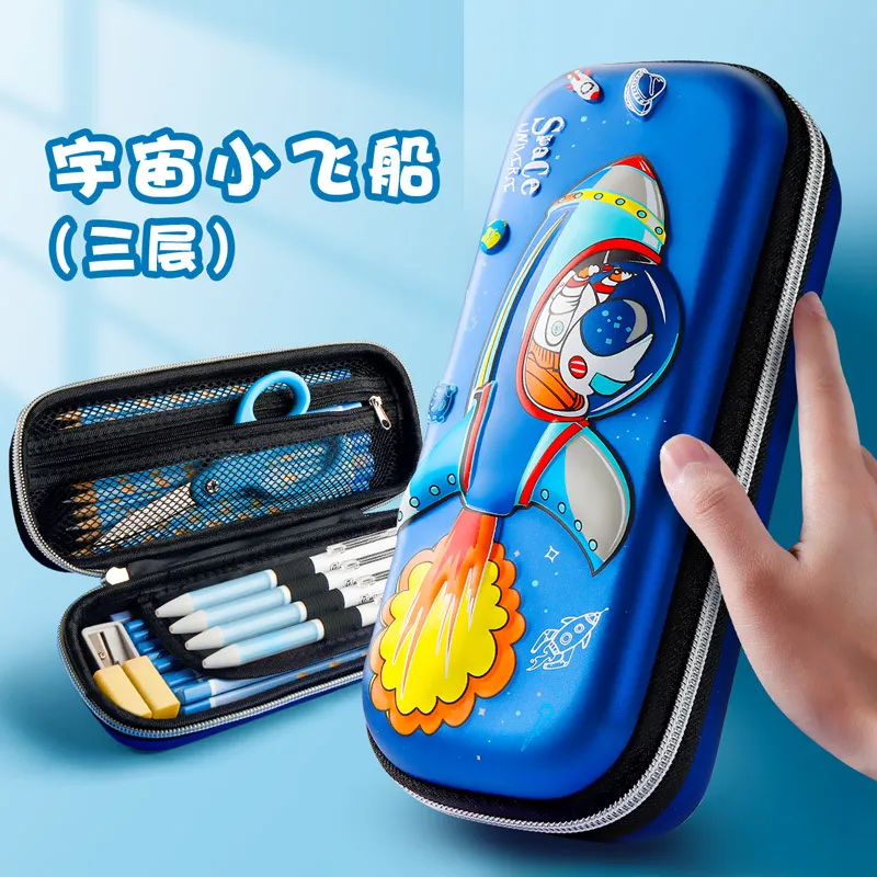 Cartoon Waterproof Pencil Case Girls Pupils Cute Pencil Box Wholesale Multifunctional 3D Stereo Pencil Case