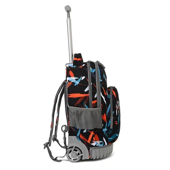 Wheeled Backpack Students Luggage School Book 18 Inch Trolley Backpack Multifunction Rolling Backpack