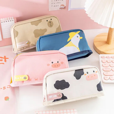 Factory Price Large Capacity Pen Case Cute Pen Bag Office Stationery Bag Pencil Case