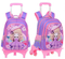 Cartoon Detachable Children Girl Trolley School Backpack Bag with Three Wheel