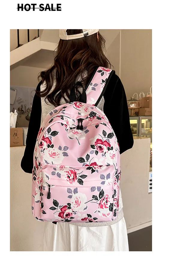 Factory 3 PCS Casual Backpack Insulation Bag Cross-Border New Fashion Floral Minimalist Backpack,