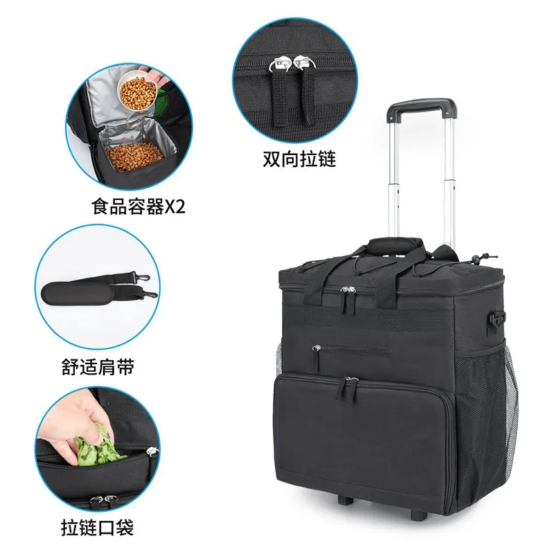 Factory New Outdoor Convenient Pet Pull Bag Portable Travel Food Trolley Bag