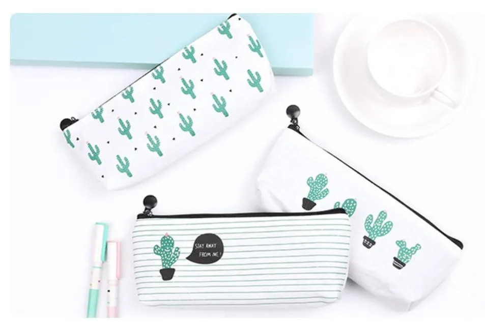 Wholesale Cheap School Kids Gifts Zipper Canvas Cute Cactus Pencil Pouch5.0 (1 review) Ready to Ship