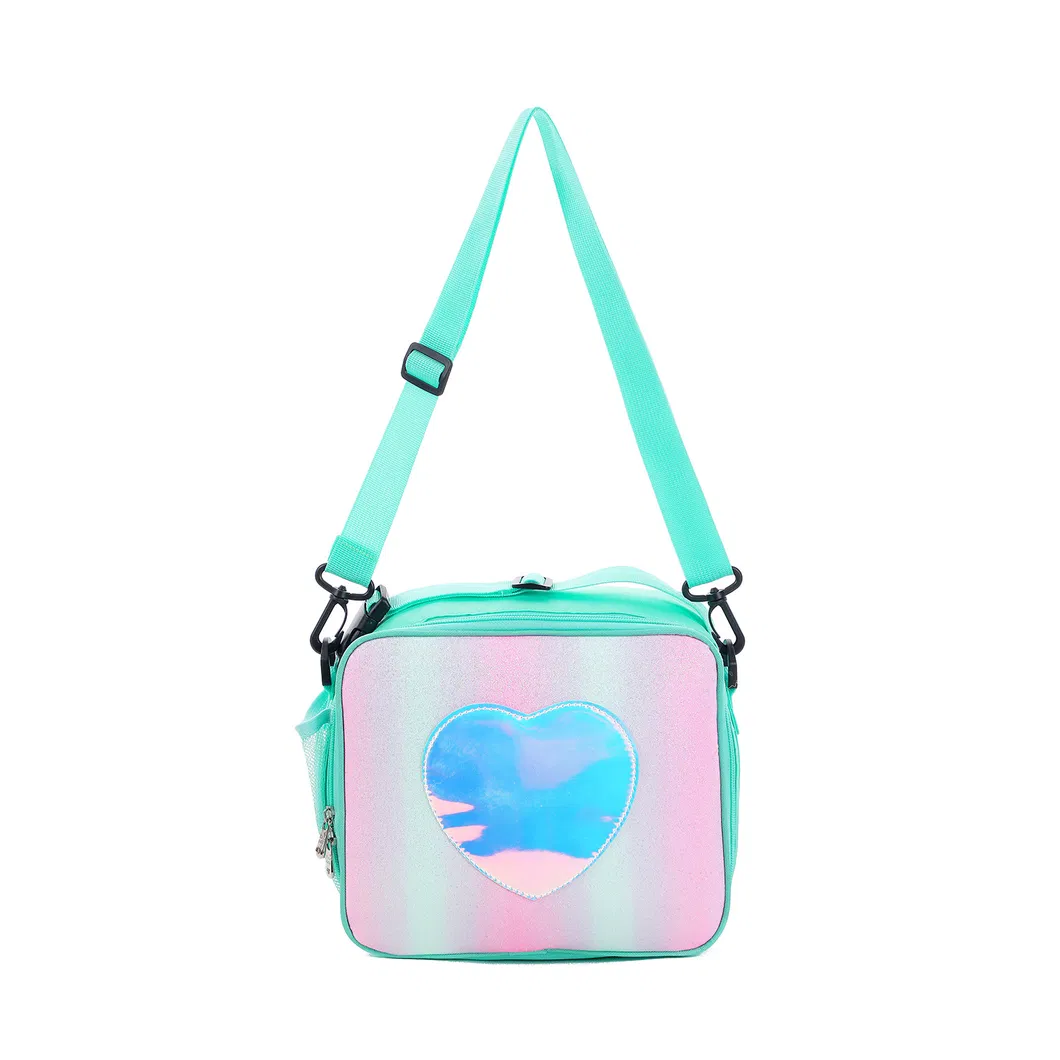 Fashion Holographic Rainbow Travel Thermal Picnic Bag Kids Portable School Insulated Food Lunch Cooler Bag for Children