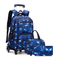 3PCS Set Kids School Rolling Backpack Trolley Bag Student Backpack on Wheels School Wheeled Backpack Bag for Teenagers Travel